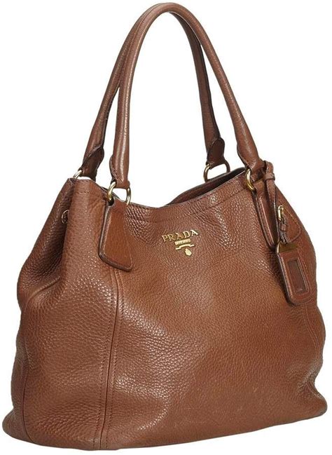 prada brown leather handbag lock|Prada brown leather tote bag.